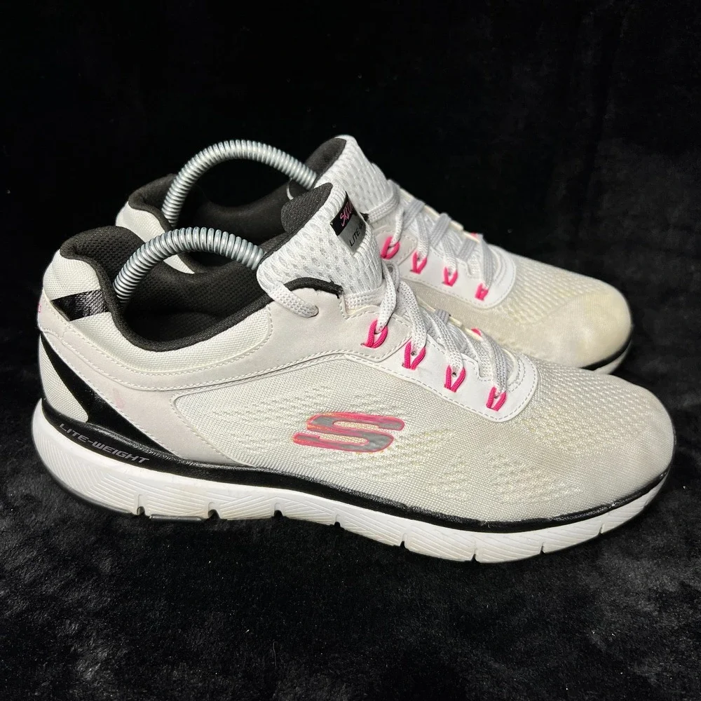 Skechers Flex Appeal 3.0 13474 WBHP Women's 10 Sneakers White Pink Running Shoes